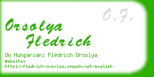 orsolya fledrich business card